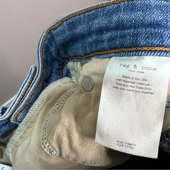 Rag & Bone Jeans Palmer Cate Mid Rise Ankle Women Blue Raw Fray Hem Normcore - Picture 9 of 15